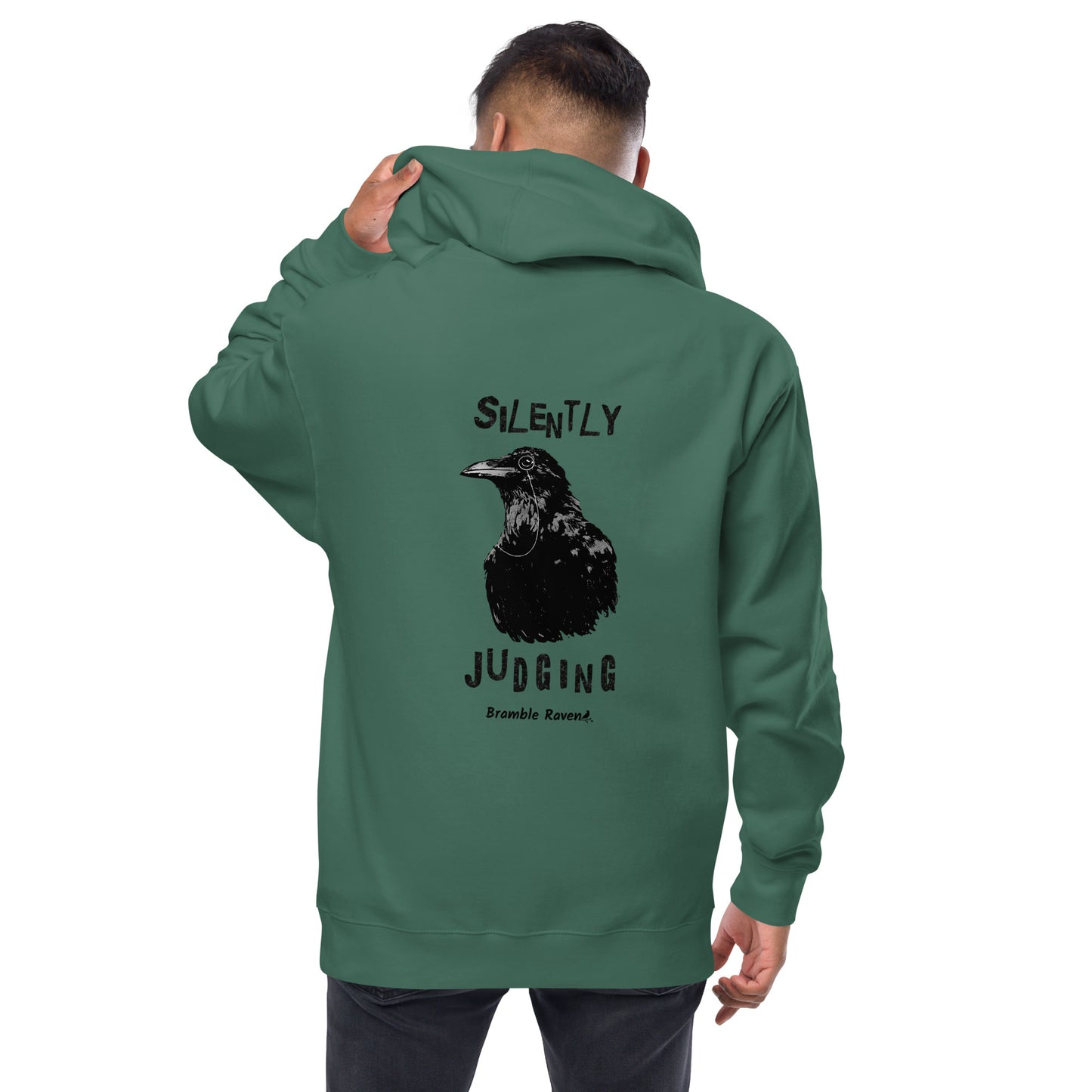 Silently Judging Crow Bold Fleece Zip Up Hoodie
